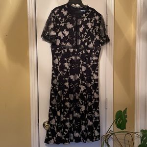 Lace and  embroidered detail dress